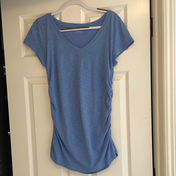 Women's Blue V-Neck Top - Picture 1 of 2